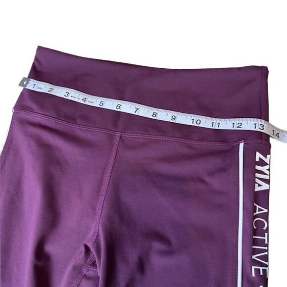 Zyia Active Cropped Legging Purple with White Side Leg Logo Size 6-8 - Picture 4 of 9